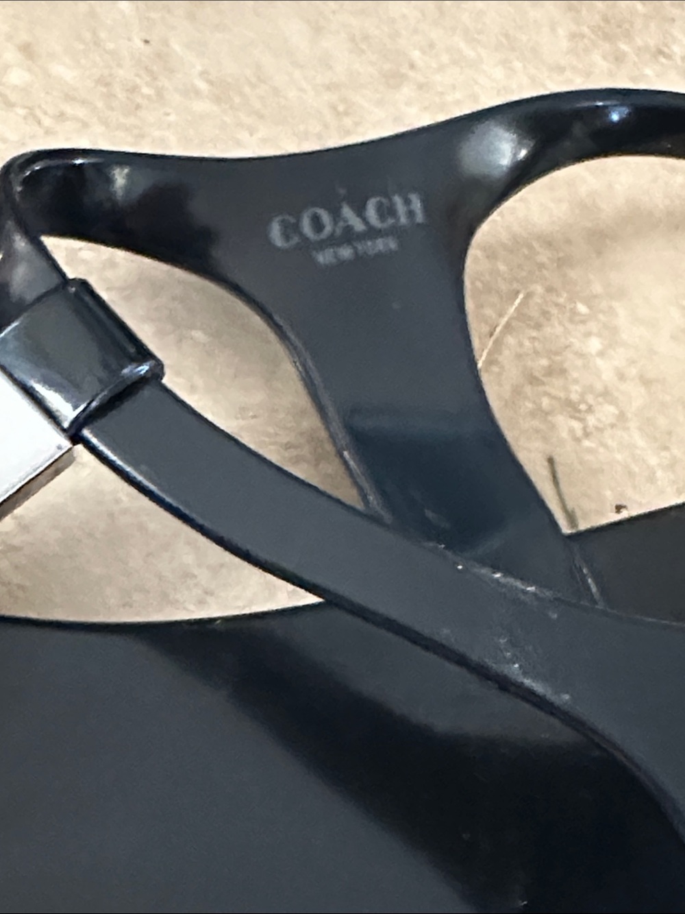 Coach Black T-Strap Jelly Sandals • Size 8 • EUC - Picture 7 of 8
